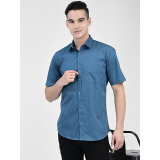 Zeal G Casual Shirts for Men Cotton Printed Regular Fit Half Sleeves