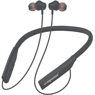                       SIGNATIZE Bluetooth Wireless in-Ear Neckband TF Card Support with Mic, 60 Hours Playtime                                              
