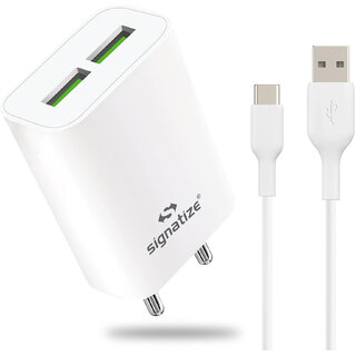                       SIGNATIZE Dual Port 3.5A Wall Type C Charger, USB Wall Charger Fast Charging Adapter-SZ-2061                                              
