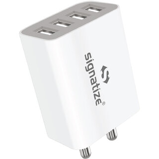                       SIGNATIZE Four Port 4.2A Wall Micro Charger, USB Wall Charger Fast Charging Adapter-SZ-2091                                              