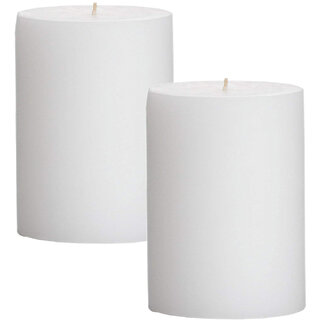 GOZZTOM Piller Candles Smoke Less for Party and Event Decoration Non-Scented White (2X2 Inch) - Pack Of 2