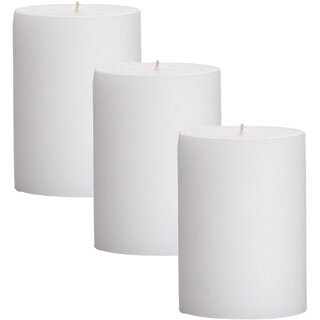 GOZZTOM Piller Candles Smoke Less for Party and Event Decoration Non-Scented White (2X2 Inch) - Pack Of 3