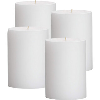                       GOZZTOM Piller Candles Smoke Less for Party and Event Decoration Non-Scented White (2X2 Inch) - Pack Of 4                                              