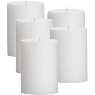 GOZZTOM Piller Candles Smoke Less for Party and Event Decoration Non-Scented White (2X2 Inch) - Pack Of 5