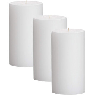                       GOZZTOM Piller Candles Smoke Less for Party and Event Decoration Non-Scented White (2X3 Inch) - Pack Of 3                                              