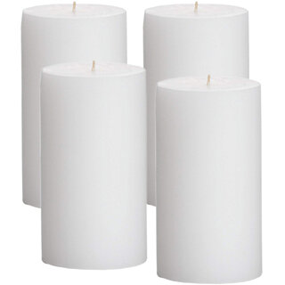                       GOZZTOM Piller Candles Smoke Less for Party and Event Decoration Non-Scented White (2X3 Inch) - Pack Of 4                                              