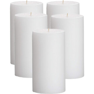 GOZZTOM Piller Candles Smoke Less for Party and Event Decoration Non-Scented White (2X3 Inch) - Pack Of 5