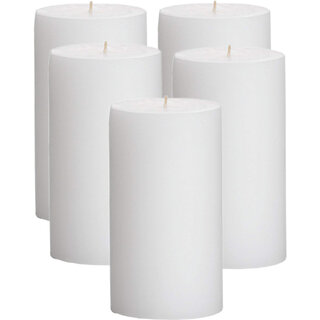                       GOZZTOM Piller Candles Smoke Less for Party and Event Decoration Non-Scented White (2X3 Inch) - Pack Of 5                                              