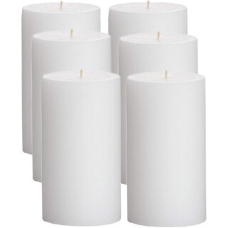                       GOZZTOM Piller Candles Smoke Less for Party and Event Decoration Non-Scented White (2X3 Inch) - Pack Of 6                                              