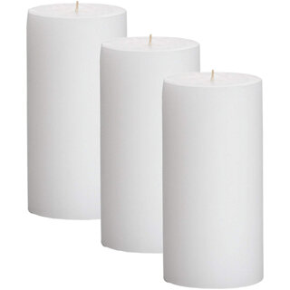 GOZZTOM Piller Candles Smoke Less for Party and Event Decoration Non-Scented White (2X4 Inch) - Pack Of 3