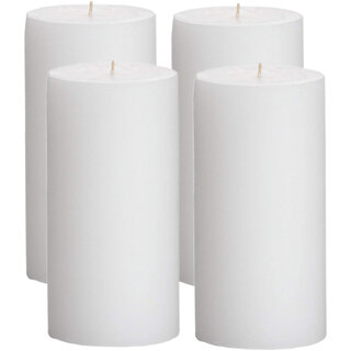                      GOZZTOM Piller Candles Smoke Less for Party and Event Decoration Non-Scented White (2X4 Inch) - Pack Of 4                                              