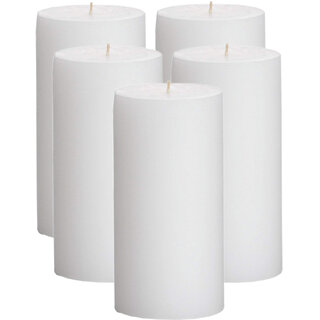 GOZZTOM Piller Candles Smoke Less for Party and Event Decoration Non-Scented White (2X4 Inch) - Pack Of 5