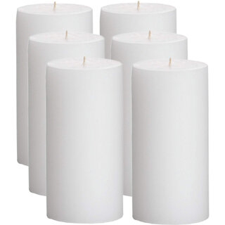                       GOZZTOM Piller Candles Smoke Less for Party and Event Decoration Non-Scented White (2X4 Inch) - Pack Of 6                                              