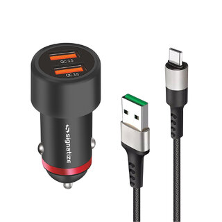                       SIGNATIZE Fast Car Charger Adapter with Dual USB Port C tpe 40W, Quick Charge -SZ-2090                                              