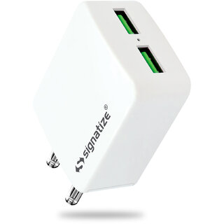                       SIGNATIZE Dual Port 3.4A Wall Charger, USB Wall Charger Fast Charging Adapter-SZ-2001                                              