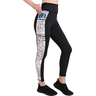 Ninq Printed Women Black Tights