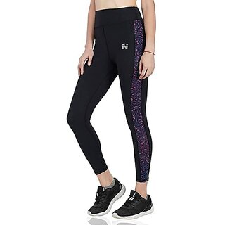 Ninq Printed Women Purple, Black Tights