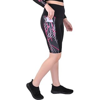                       Ninq Printed Women Black Tights                                              