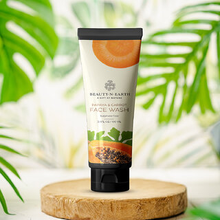 BEAUTY-N-EARTH Papaya Face wash and Carrot Face wash, 100ml Face wash for oily skin Natural face wash for all skin types Paraben free face wash BEAUTY-N-EARTH Papaya Face wash and Carrot Face wash, 100ml Face wash for oily skin Natural face wash for all skin types Paraben free face wash