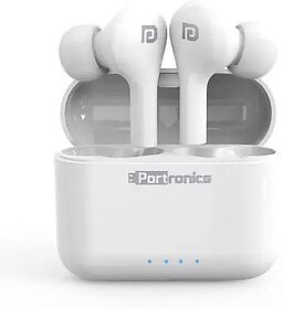 Portronics Harmonics Twins 33, POR-1175 Bluetooth Headset  (White, True Wireless)