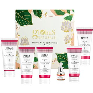 Globus Naturals Anti Acne Glycolic Valentine Gift Box For Him & Her- Set of 6 Face Wash 100ml, Face Cream 100ml, Face Scrub 100ml, Face Pack 100ml, & Face Serum 30ml, Chocolate box Globus Naturals Anti Acne Glycolic Valentine Gift Box For Him & Her- Set of 6 Face Wash 100ml, Face Cream 100ml, Face Scrub 100ml, Face Pack 100ml, & Face Serum 30ml, Chocolate box