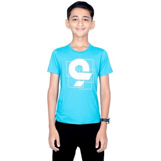 One Sky Boys Printed Pure Cotton T Shirt (Blue, Pack Of 1)