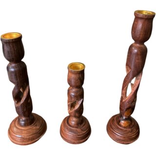                       Wooden Candle Stand/Wooden Candle Holder Set Wooden Candle Holder Set (Brown, Pack of 3) Wooden Candle Holder Set (Brown                                              