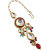 LUCKY JEWELLERY Designer Back Meena Gold Plated Kundan Multicolor Tika Earring Set for Girls  women (408-J5E2K-1839-MT)