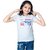 One Sky Girls Typography Cotton Blend T Shirt (White, Pack Of 1)