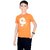 One Sky Boys Printed Pure Cotton T Shirt (Orange, Pack Of 1)