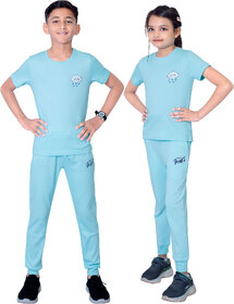 One Sky Boys & Girls Casual T-shirt Pyjama (Light Blue)