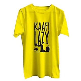 Chic Men Graphic Print Men Yellow Round Neck Polyester Casual T-Shirt 2025 at ShopCircuit | ONDC