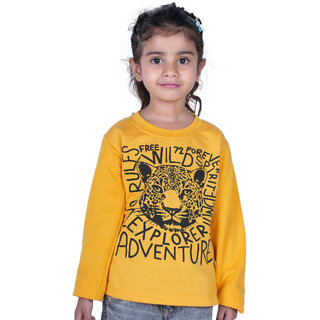                       Kid Kupboard Cotton Baby Girls Sweatshirt, Dark Yellow, Full-Sleeves, Crew Neck, 4-5 Years KIDS5732                                              