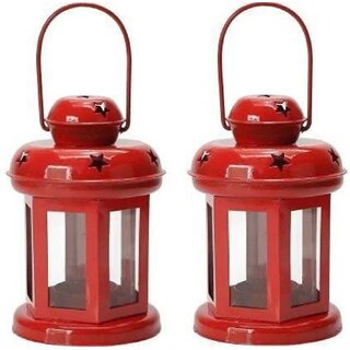 The New Look Star Lantern/T-Light/Candle Holders Iron, Glass Hanging Lantern