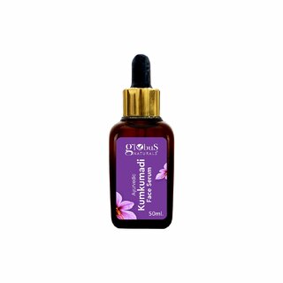 Globus Naturals Ayurvedic Kumkumadi Skin Lightening Face Serum, Enriched with Walnut  Lotus Extract, Chemical Free, Cruelty Free, Suitable For All Skin Types, 50 ml