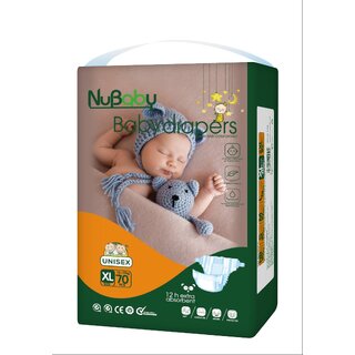 Nubaby  Baby Diapers,XL (XL), 70 Count, above 13 kg jambo upto 12 hours absorption,leakage Protection,Diaper