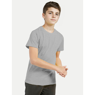                       Boys Grey Melange Crew neck T-shirt                                              