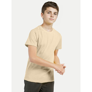                       Boys Beige Crew neck T-shirt                                              