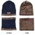 NEW  Ultra Soft Unisex Woolen Beanie Cap Plus Muffler Scarf Set for Men Women Girl Boy - Warm, Snow Proof - NEVY BLUE