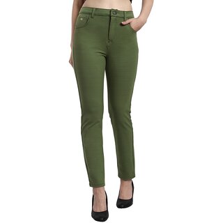                       One Sky Regular Fit Women Green Trousers                                              