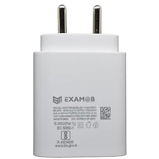                       EXAMOB 25W Single Port Type-C Power Adaptor Compatible for All Samsung Devices Fast Charger 3.0 Cable not Included - (White)                                              
