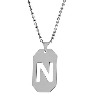                       M Men Style Initial N Letter Necklace Personalized Letter Charm Pendant Jewelry Gift For Men                                              