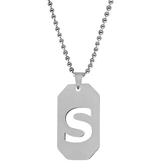                       M Men Style Initial S Letter Necklace Personalized Letter Charm Pendant Jewelry Gift For Men                                              