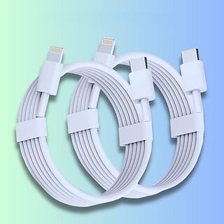                       EXAMOB Compatible USB-C to Lightning Cable -1m for iPhone iPad AirPods or iPod (Pack of 2)                                              