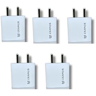                       EXAMOB Compatible 20W USB-C Power Adapter for iPhone iPad and Air Pods - White (Pack of 5)                                              
