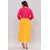 Padlaya Fashion Women Patchwork Viscose Rayon Straight Kurta(Yellow)