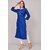 Padlaya Fashion Women Solid Viscose Rayon Straight Kurta(Blue)