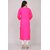 Padlaya Fashion Women Applique Viscose Rayon Straight Kurta(Pink)