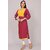 Padlaya Fashion Women Patchwork Viscose Rayon Straight Kurta(Purple, Yellow)