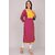 Padlaya Fashion Women Patchwork Viscose Rayon Straight Kurta(Purple, Yellow)